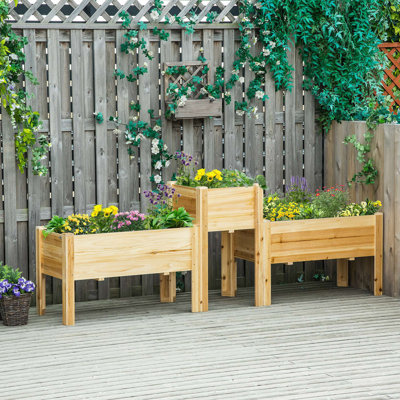 Ensemble de 3 jardinières surélevées pour jardin