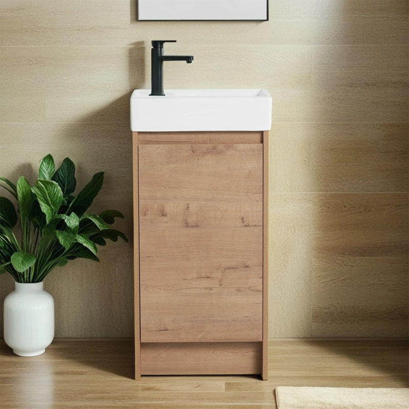 Ensemble de meuble-lavabo simple 16,13 po avec plateau en céramique Rasu