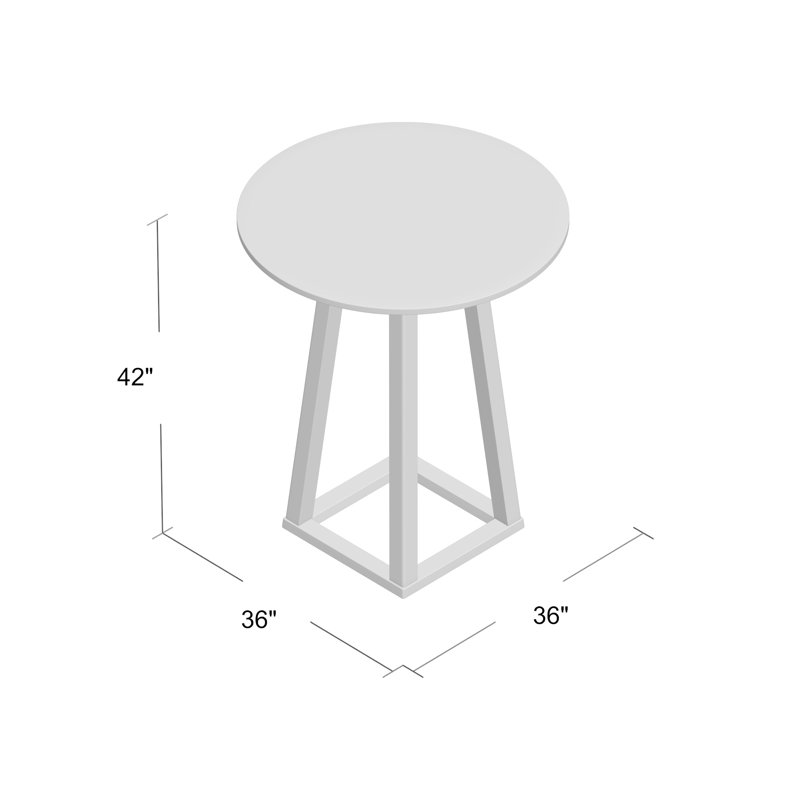 Tri-Mesa Round Walnut Wood Dining Table