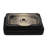 19"X12" White & Black Semi-Recessed Ceramic Bathroom Sink - Countertop Vessel Design-123428809