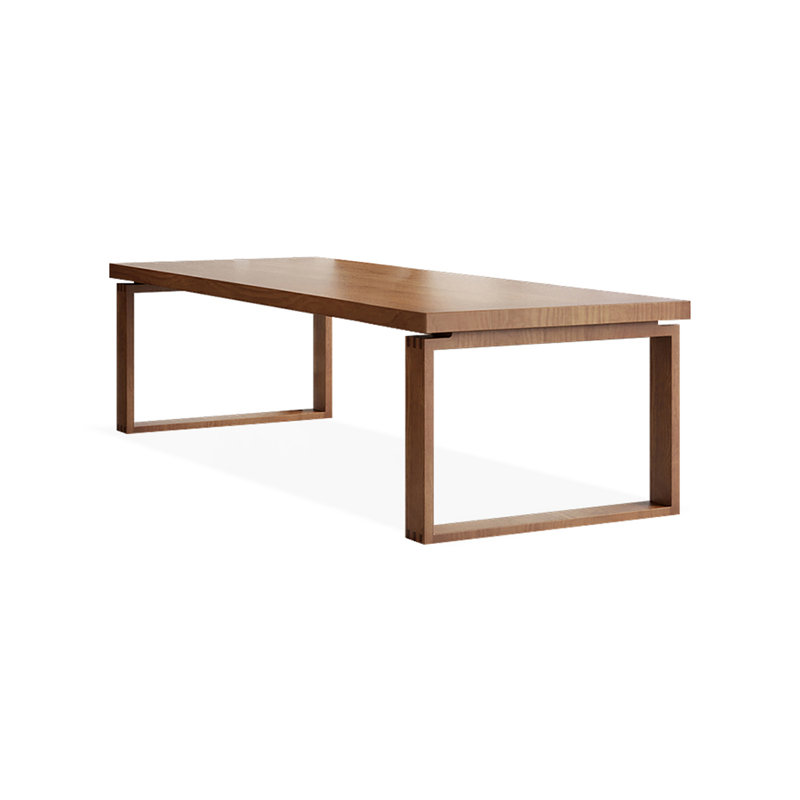 Bureau d'écriture rectangulaire en bois massif brun, H 29,53 po x l 70,87 po x P 31,5 po
