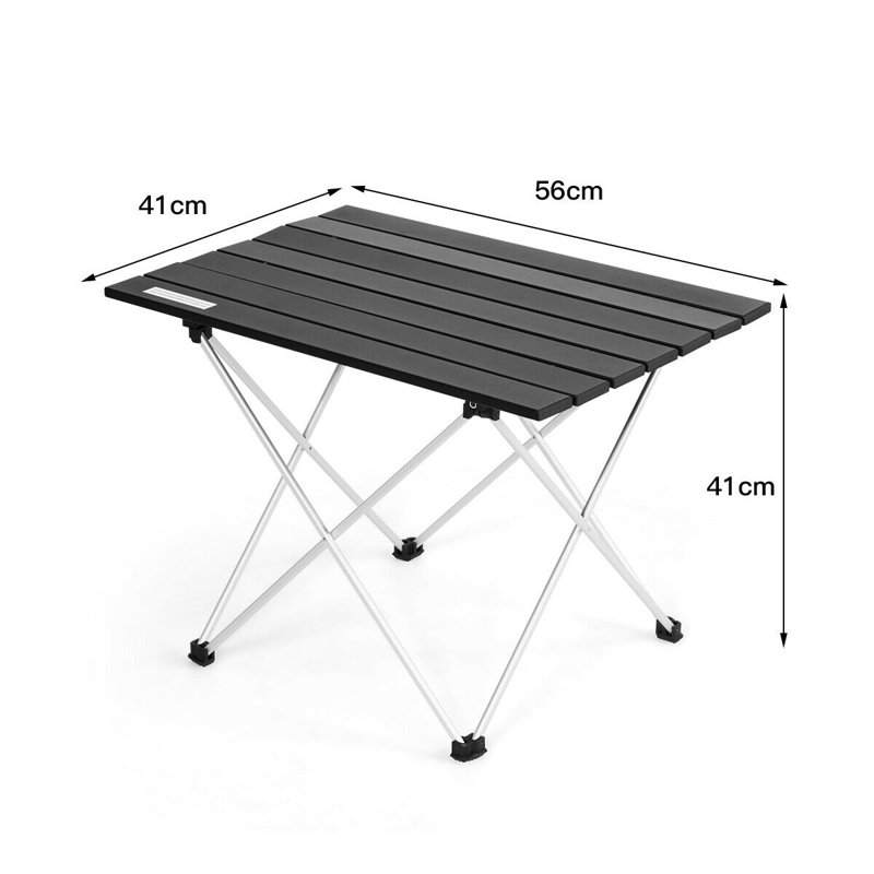 Korben Square Outdoor Camping Table, 41cm H x 56cm W x 40cm D, Black