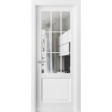 Felicia Clear Glass Solid Wood Standard White Door