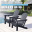 Ensemble de 2 chaises Adirondack en PEHD pliables - porte-gobelets cachés, finition grain de bois et assemblage rapide