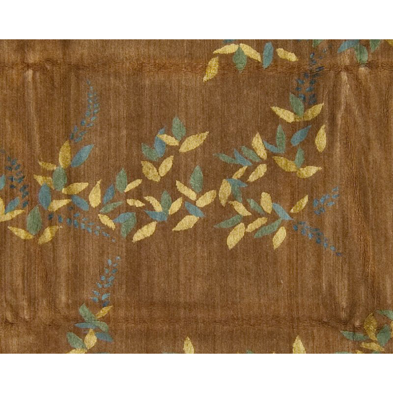 Floral Area Rug in Blue/Brown, Rectangle 6' x 9'