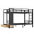 Metal Bunk Bed for Teens with Storage Shelves ,Drawers and Pegboard,Black-1608242443