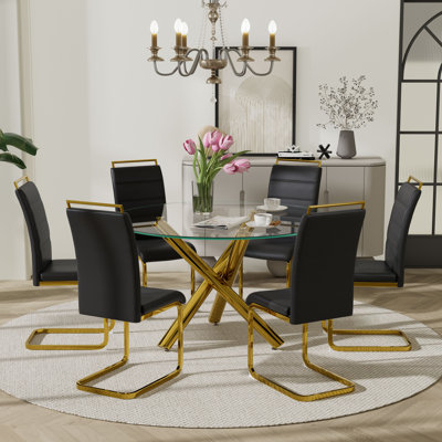 7 - Piece Round Pedestal Dining Set