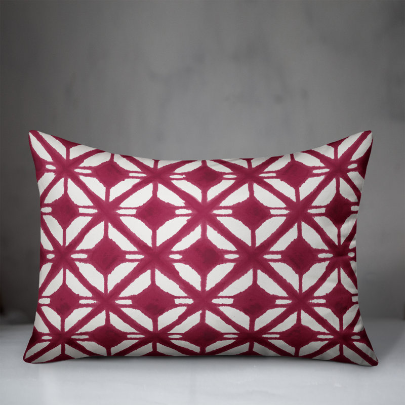 Housse et insert de coussin rectangulaire Aztec Diamond, Mauve