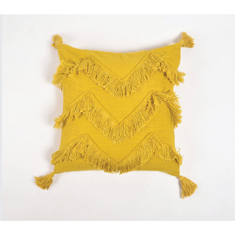 Coussin jaune ondulé
