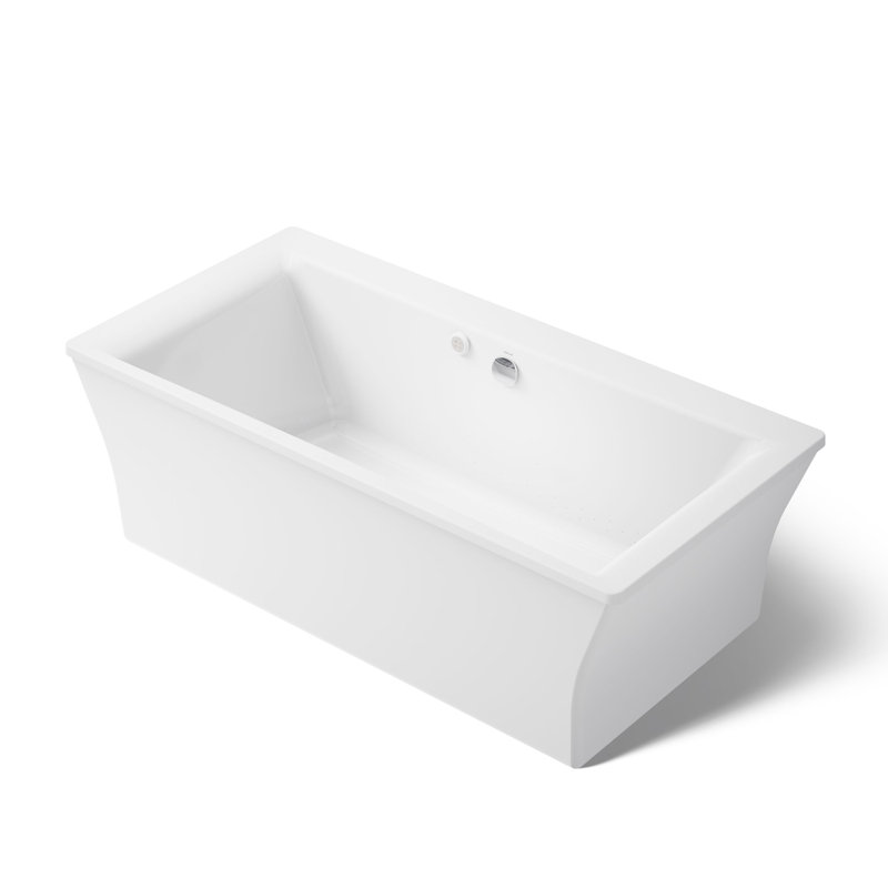Stargaze® 72" x 36" Freestanding Heated Bubblemassage Air Bath with Fluted Shroud, White