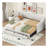 Twin XL to King Size Upholstered Daybed with Two Drawers, Beige