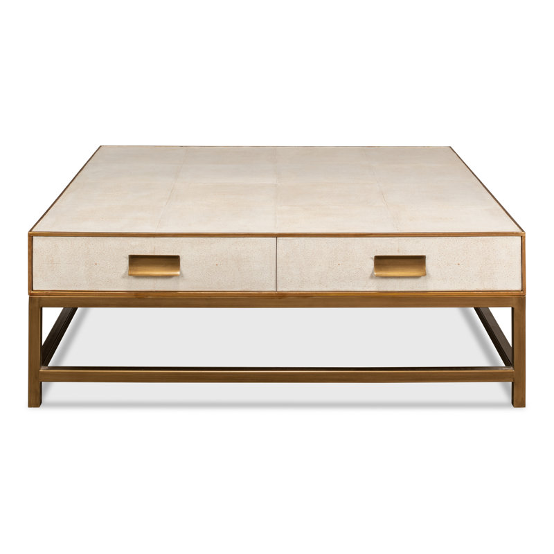 Shagreen Single Coffee Table, White