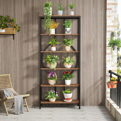 Bibliothèque 70 "de haut 70,87", étagère ouverte brune à 6 niveaux
pour appartement, bureau et salon