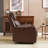35.83" W Classic Top Genuine Leather Power Recliner Chair With Adjustable Headrest, USB Charging & Wireless Charging-389612291