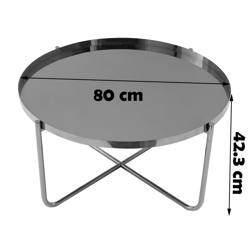 Melody Cross Legs Coffee Table, Silver