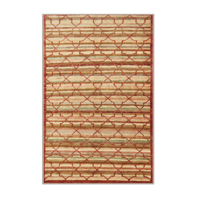 Tapis rouge à motif géométrique
