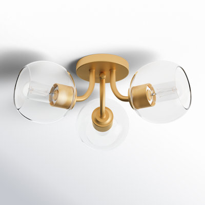 Mirianne 3 Light Glass Semi Flush Mount