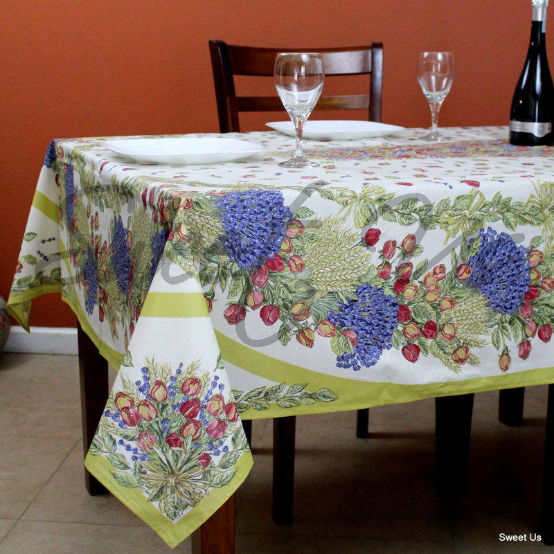 Nappe rectangulaire en coton lavable résistante aux taches