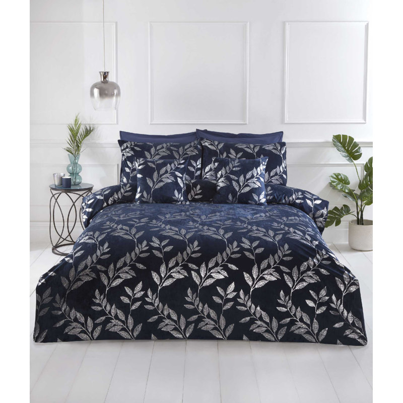 Geoff Cotton Floral Navy Square Euro Cushion