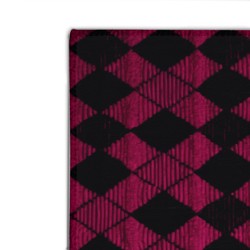 Checkered Purple Indoor and Outdoor Area Rug, Rectangle 8' x 10'