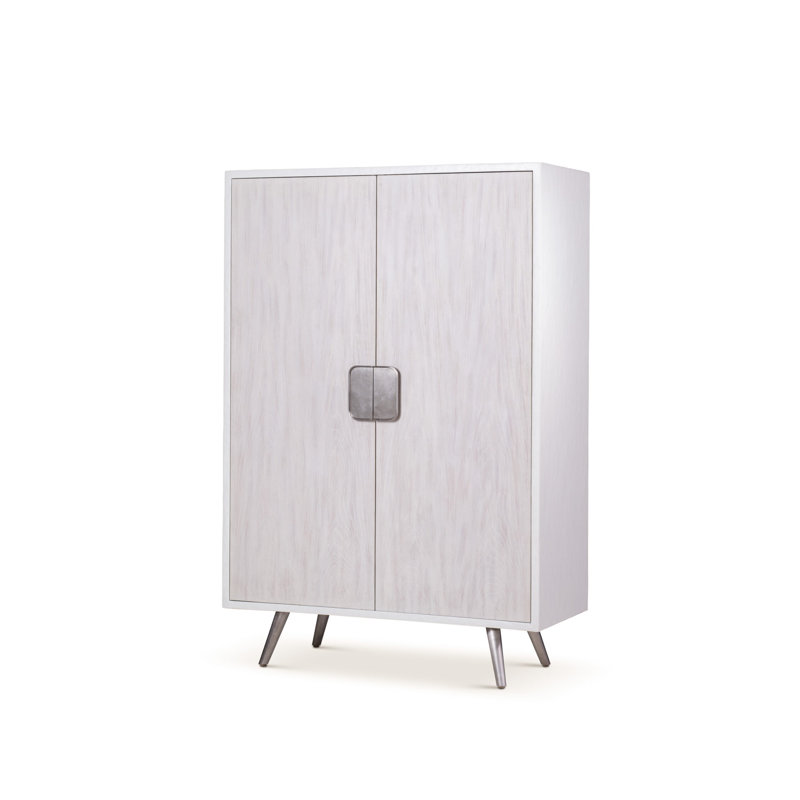 Accent Cabinet, Smooth White Gesso, Gray
