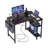 Small Computer Desk With Power Outlets, 40 Inch L Shaped Desk With Reversible Shelves, Gaming Desk Corner Desk Study Writing Table For Home Office Bedroom Living Room, Black
