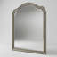 Miroir Perséphone rustique aux tons naturels, 122 cm (L) x 110 cm (H), style classique, encadré de bois et à arc.
