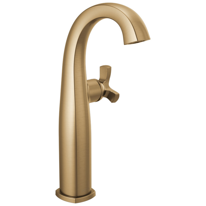Single Handle Vessel Bathroom Faucet, Lumicoat  Champagne Bronze