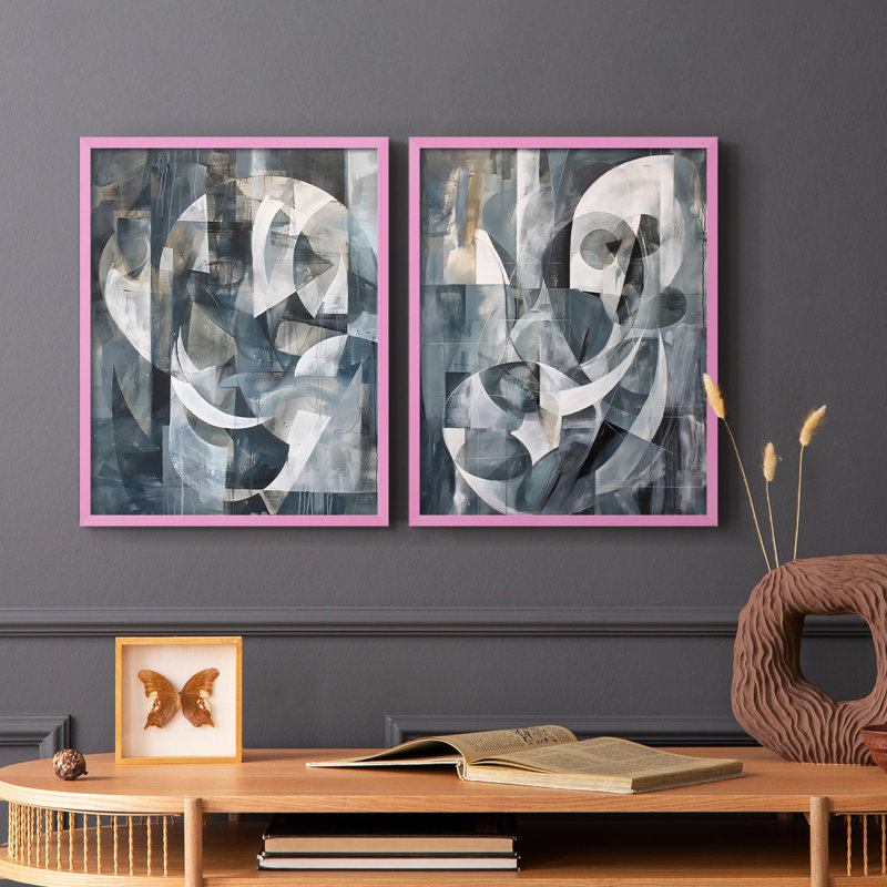 ABSTRACT Series CDLxxxxi - Impression encadrée de qualité supérieure - prête à être accrochée - aucun clou requis - aucun clou requis