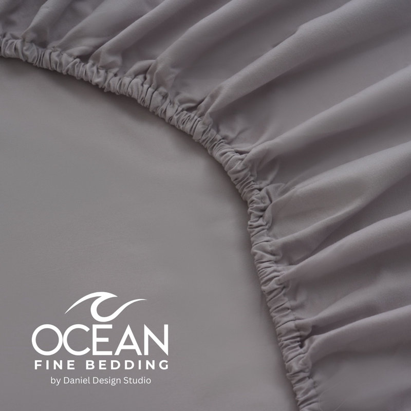 OCEAN FINE BEDDING Microfiber Flatweave Sheet Set, Gray, Queen Sheet Set with 2 Pillowcases
