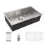 Évier de cuisine encastrable 33 po x 33 po x 19 po x 9 po en acier inoxydable