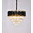 8-Light Gold And Black Chandelier With Clear Crystals