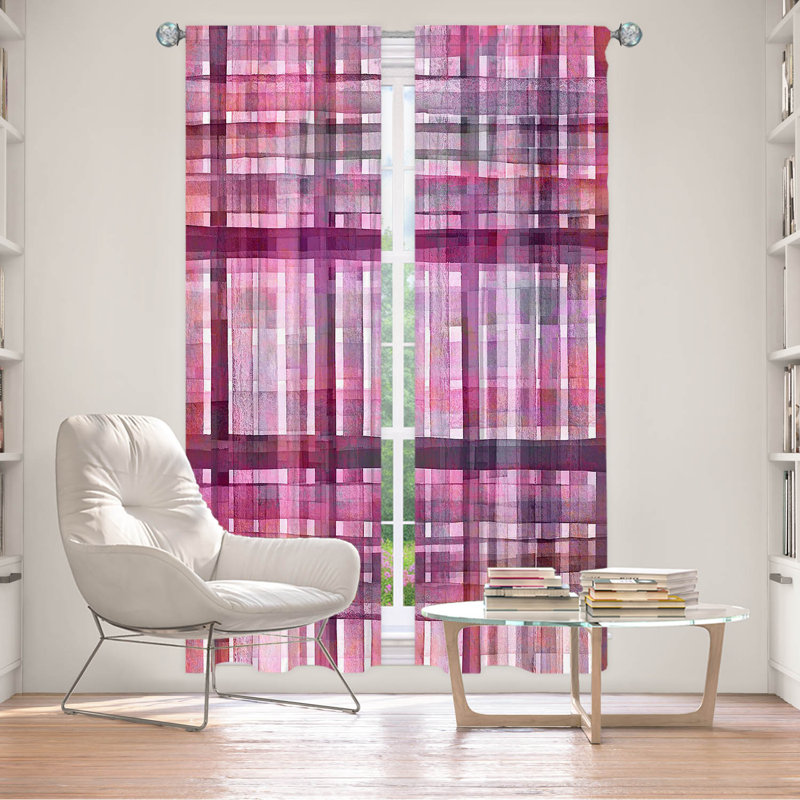 Room Darkening Curtain Pair, 20" W x 61" L, Pink/Purple