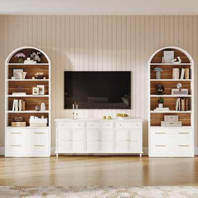 78.77'' Tall Bookcase With Drawers