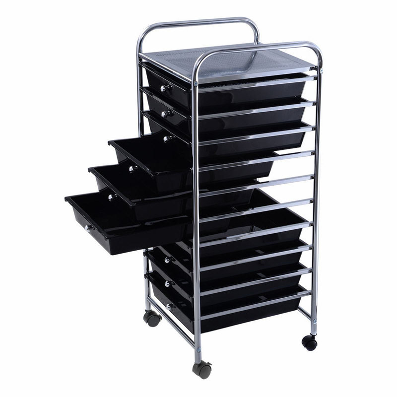 Eidson 10 Drawer Storage Drawer, Black