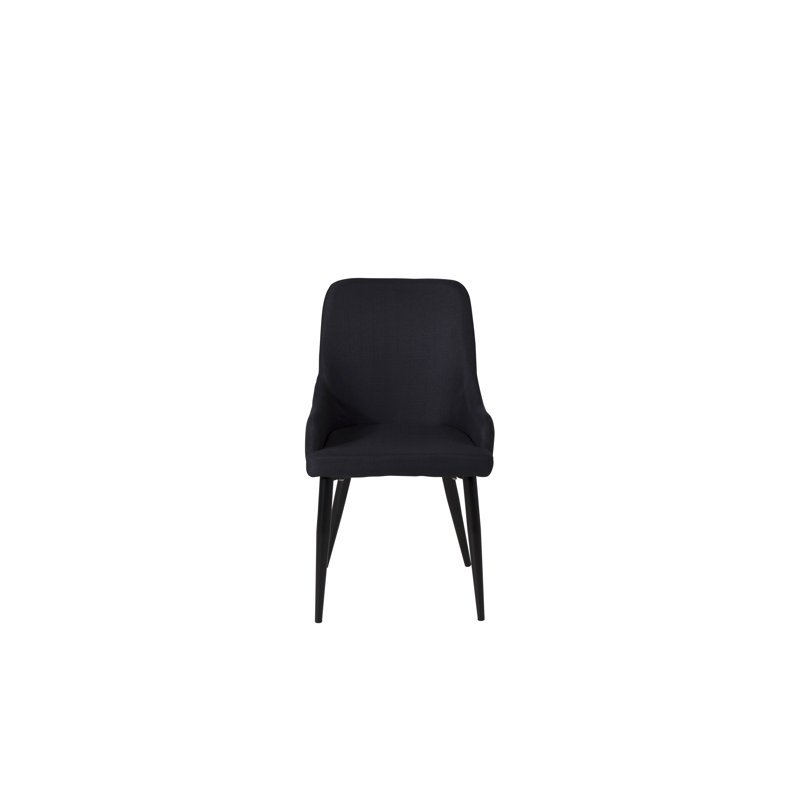 Anjalika 47cm H Polyester Blend Upholstered Side Chair, Black, Black