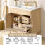 Meuble-lavabo autoportant cannelé traditionnel de 30 po avec pieds en bois d'hévéa, couleur bois naturel