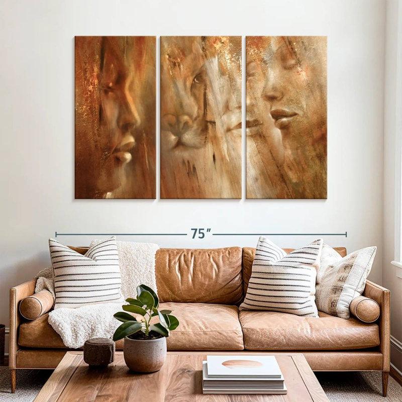 Leisha Faces II, 42" H x 65" W