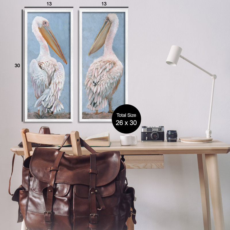 "Classic Pelicans Gazing" par Steller Design Studio 2 pièces, H 30 po x l 13 po