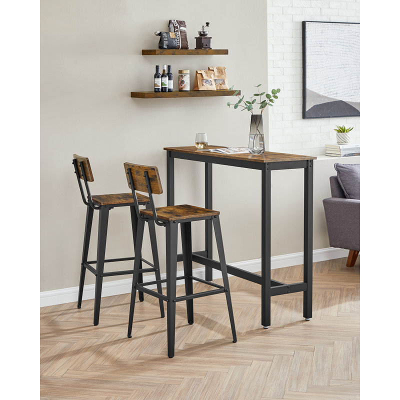 Aedyn 74cm Bar Stool, Rustic Brown/Black