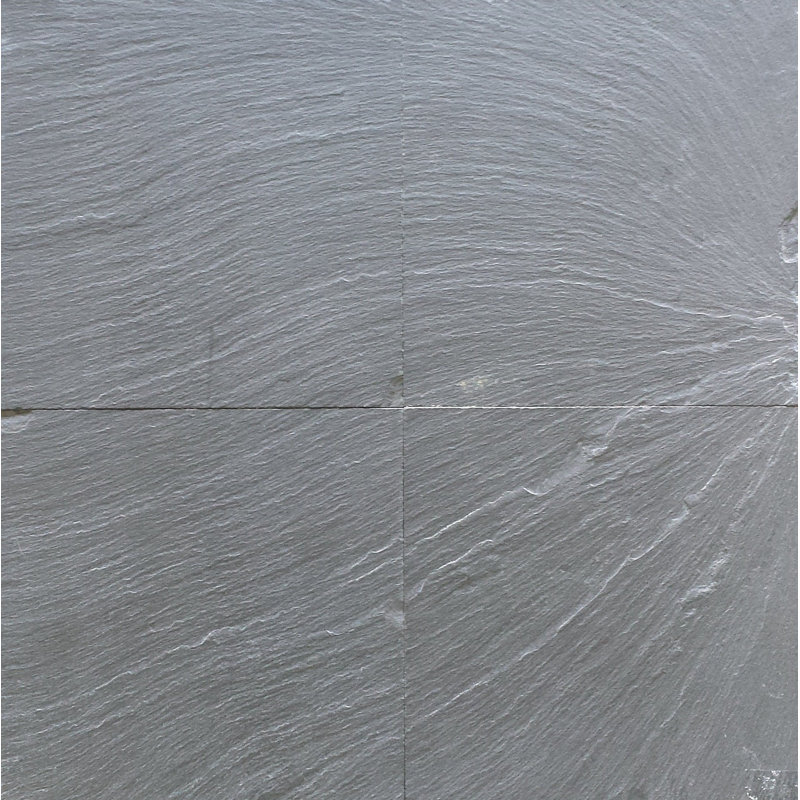Vermont 12" x 12" Slate Stone Look Wall & Floor Tile, Black