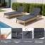 Ensemble de 2 coussins de chaise longue d'extérieur avec attaches autoagrippantes, coussins de remplacement à trois volets pour meubles de patio, résistant à l'eau-914659588