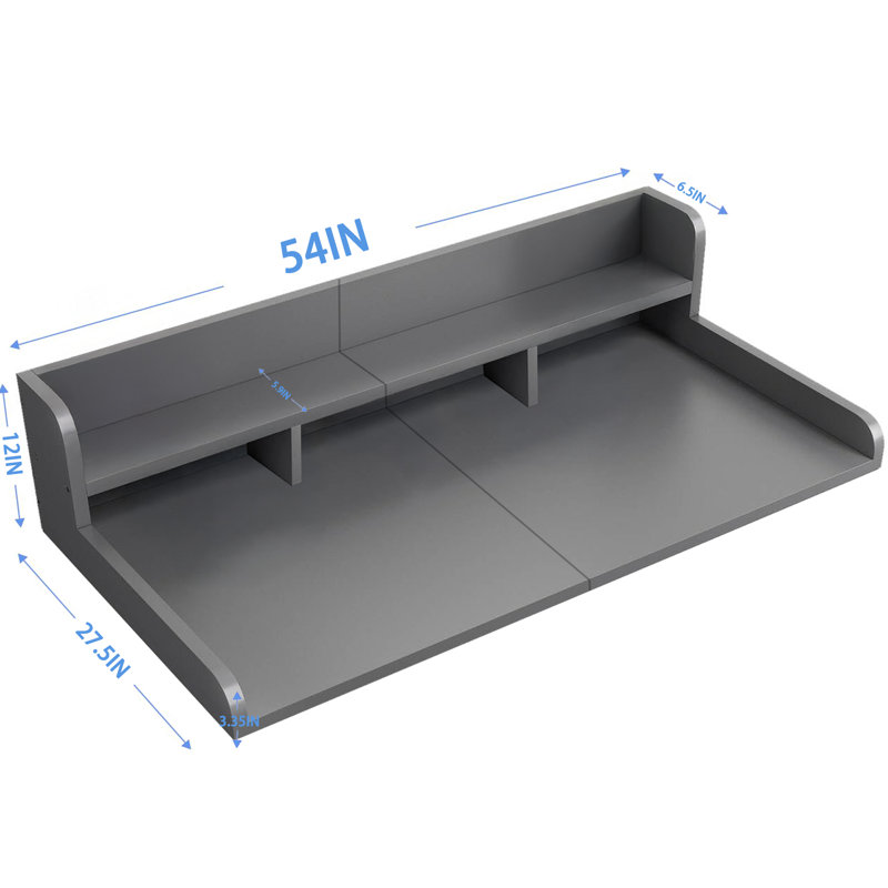 Laundry Washer Dryer Countertop Organizer Double Layer Mdf Shelf With Waterproof Surface, Gray 