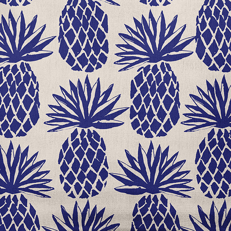 Coussin décoratif Pineapple Stripes, Bleu indigo