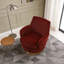 Fauteuil demi-tonneau pivotant en velours, fauteuil d'appoint pivotant-1320979925