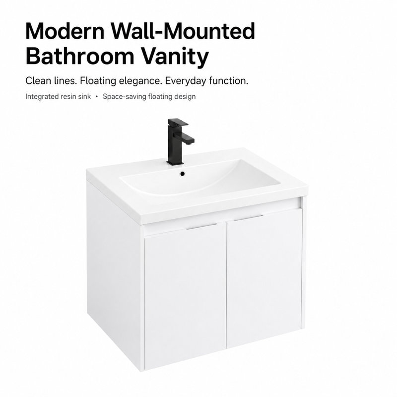 Meuble-lavabo flottant cube 24 "(RTA), 24"