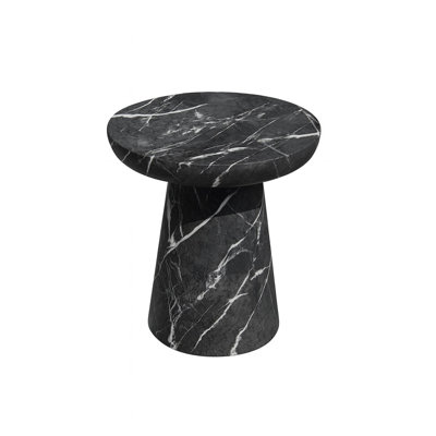 Zofia Composite Pedestal Black Marble Accent Table