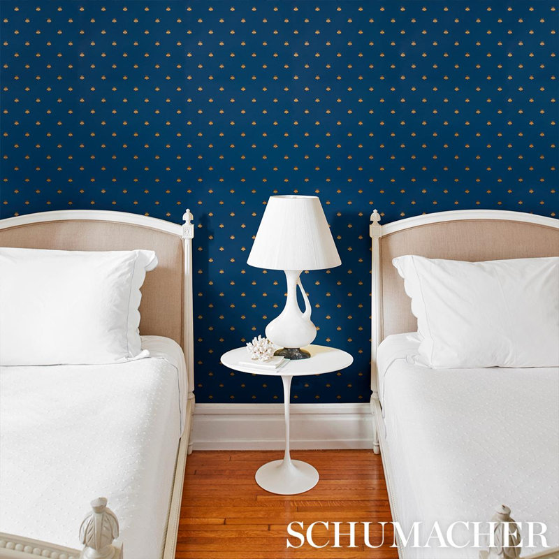 Hubert's Bees Wallpaper, Midnight/Gold