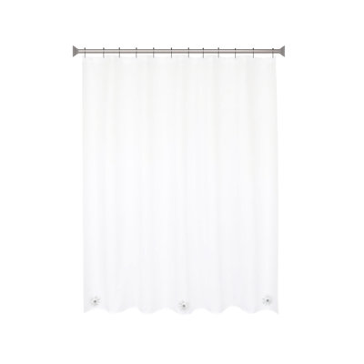 Wayfair Basics Ingham PEVA Solid Color Single Shower Curtain + Beaded Roller Rings