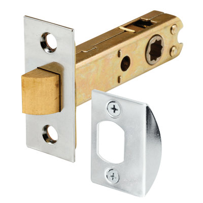 Steel Passage Door Latch, 1 in. x 2-1/4 in. Dimensions with 9/32 in. and 1/4 in. Square Drive, Chrome (Single Pack)
